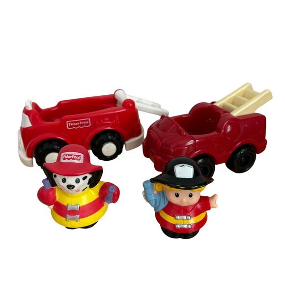 Little People Firefighter Bundle - Trucks and Figures - Picture 1 of 8